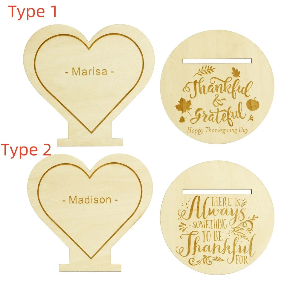 Wooden Heart Wedding Place Names, Laser cut Personalised Keepsake Favours, Beautiful Oak or Walnut Rustic Table decor