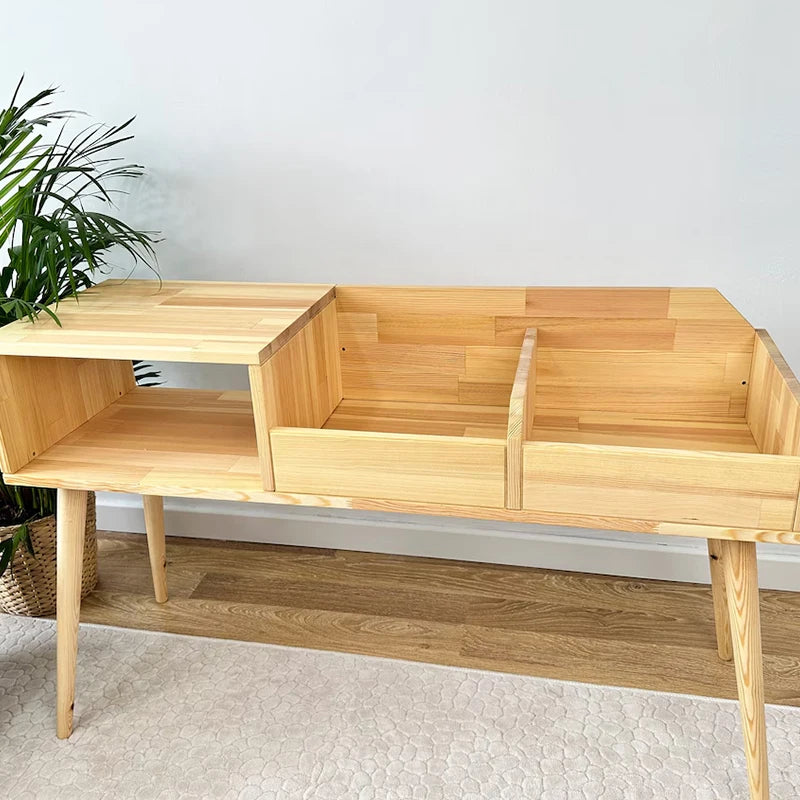 Wood Record Player Stand, Plywood Panel Style Cabinet, Modern Living Room Furniture, Custom Home Furniture, Heavy Duty Console